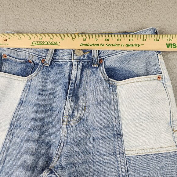 Pacsun Jeans Mens 28x25 Slim Fit Tapered Leg Mid Rise Skinny Patchwork Denim - Picture 3 of 10